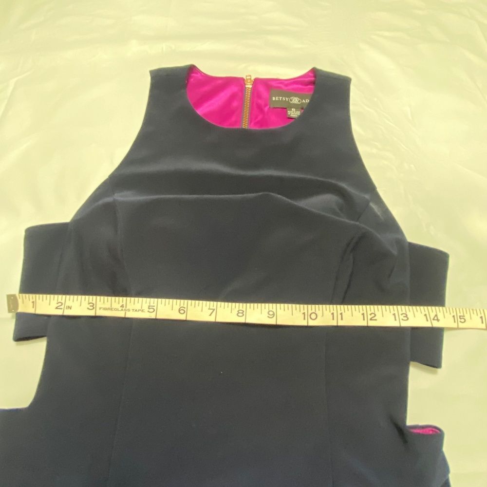 Betsy & Adam Women Cutout Lined Sheath Dress Size 6 navy blue /magenta pink - Picture 5 of 7